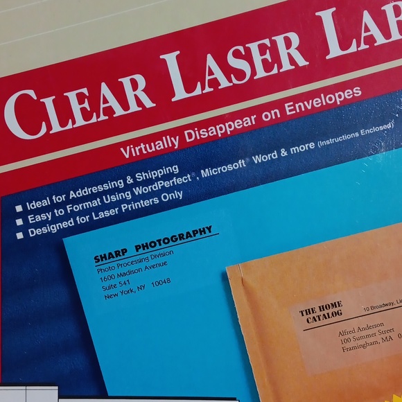 Avery NEW Clear Laser 50ct Labels 2x4.25 - Picture 4 of 5